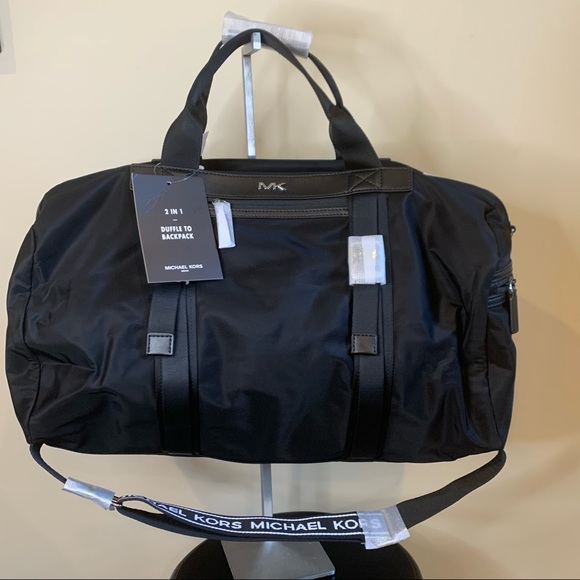 Michael Kors Other - Michael Kors 2 in 1 Duffle to Backpack / Kent convertible Duffle - Blk & White